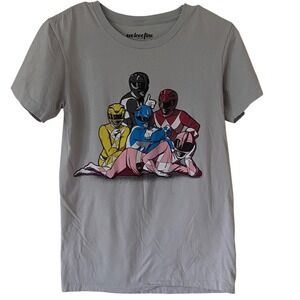 Power Rangers T-Shirt Graphic Tee Short Sleeve Gray‎ Size S